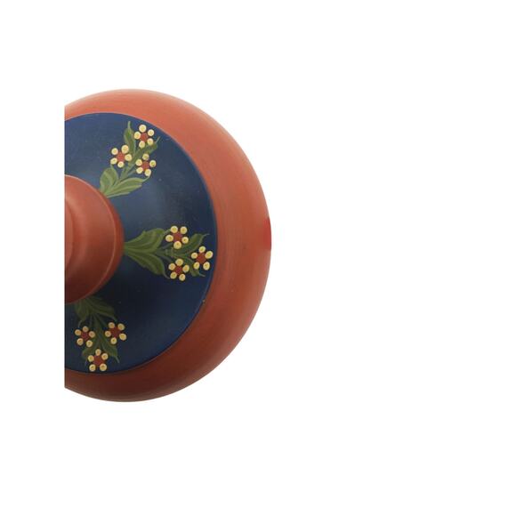 1992 Hollo Laszlo Hand Painted Hungary Folk Art Candlestick Hand Painted Birds - Picture 7 of 7